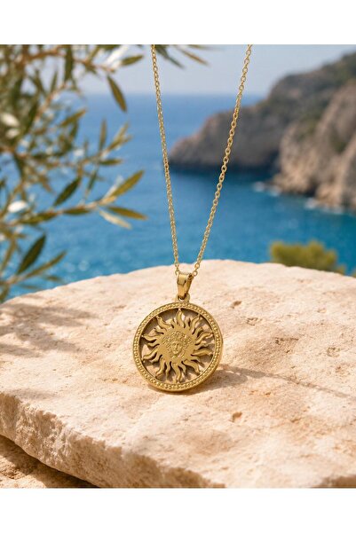 Shinestar atelier Güneş Figürlü Gold Kolye | Mare Serisi