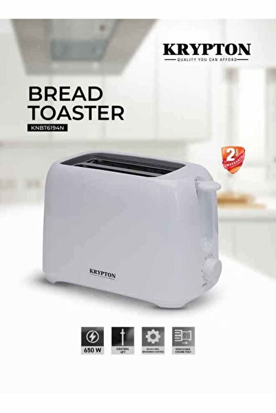 KRYPTON 2-Slice Pop-Up Bread Toaster with 6 Browning Settings, Removable Crum...