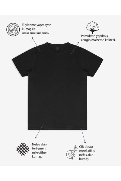 Bolero Men's Crew Neck Undershirt Black
