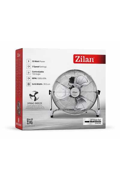 Zilan Ventilator inox cu suport ZLN-2348, Putere 50 W, Diametru 36 cm, 3 trep...