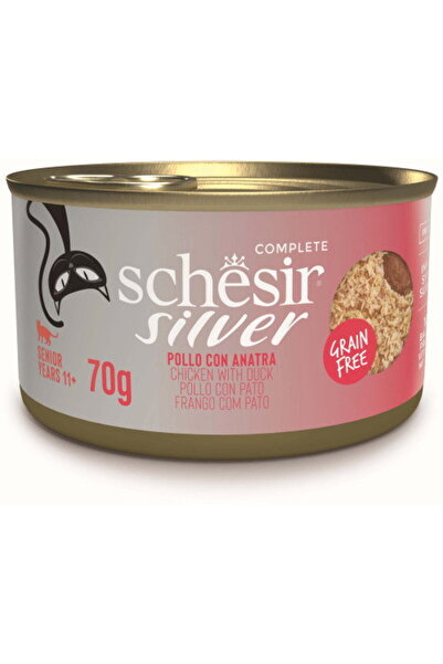 Schesir Conserva pentru pisici Silver, cu Pui si Rata 70 gr