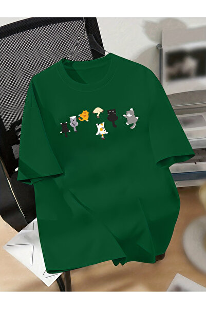uyguntarz Unisex Yaramaz Kediler Baskılı Tasarım Tshirt