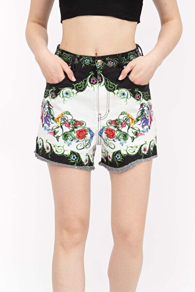 VERSACE JEANS COUTURE Yüksek Bel Normal Çok Renkli Kadın Şort 74HAD51P
