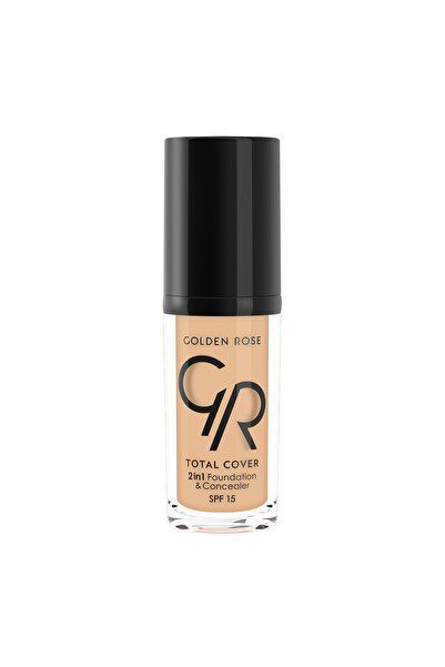 Golden Rose TOTAL COVER 2IN1 FOUNDATION AND CONCEALER SPF15 3 ALMOND 30ML