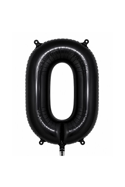BeySüS 0 Number Foil Balloon Black Color (76 cm)