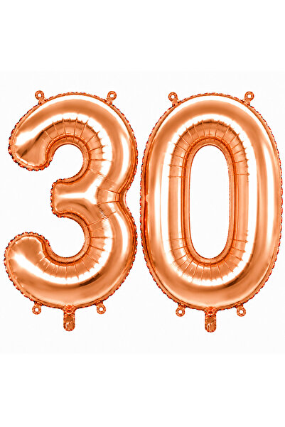 BeySüS 30 Pieces of Foil Balloons in Rose Gold Color (100 cm)