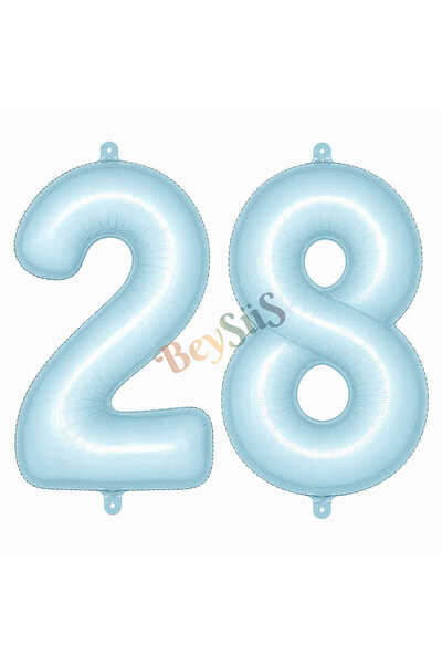 BeySüS 28 Number Foil Balloons Blue Color (76 cm)