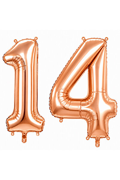 BeySüS 14 Foil Balloons in Rose Gold Color (76 cm)
