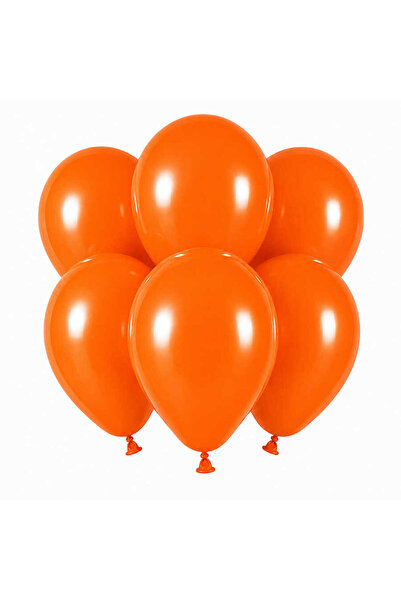 BeySüS Orange Color Latex Pastel Balloon (30 cm) - 6 Pieces