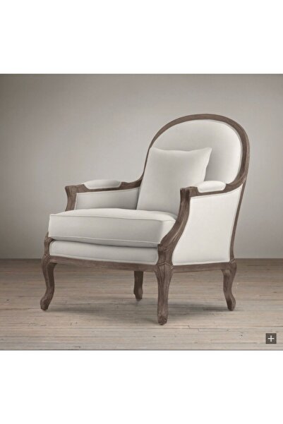 homejoyz Linen and Wood Armchair Suede – Riviera – 79X82X92 cm