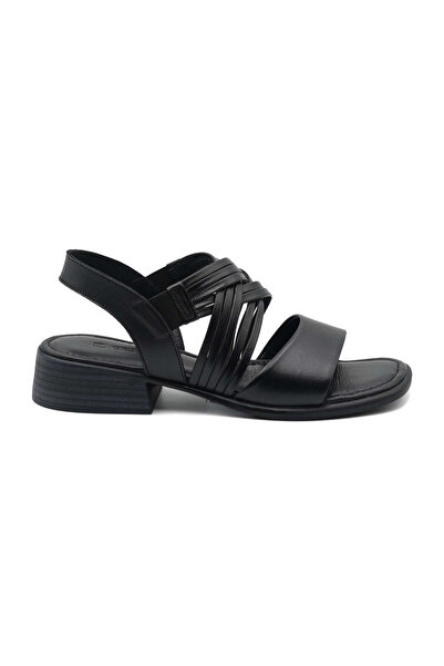 Greyder Black Genuine Leather Women's Sandals 6Y2Us59367