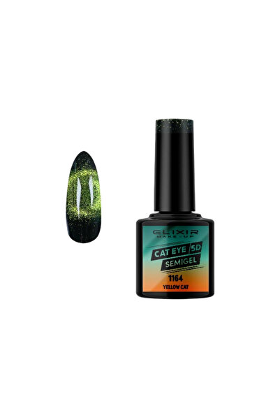 Elixir CAT EYE 5D SEMI GEL (ΗΜΙΜΟΝΙΜΟ ΒΕΡΝΙΚΙ) - 1164 (Yellow CAT) 8ML