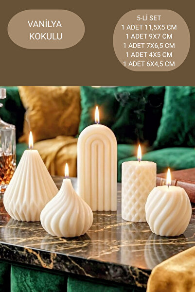 AKLIMDASIN Dekoratif Pinterest Tasarım Krem Renk Düğüm Mum Handmade Kokulu He...
