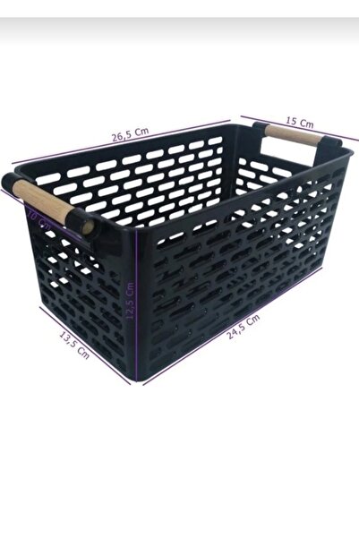 NİSİBİS HOME Çok Amaçlı Plastik Tutacaklı Organizer Sepet - Dolap İçi & Çekme...