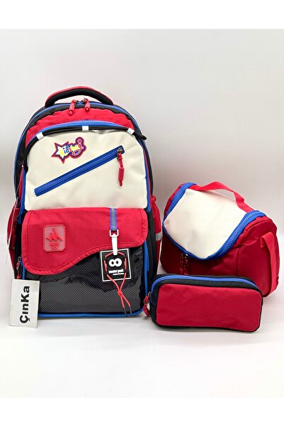 Çınka Bags Children's Backpack School Bag Set with Accessory Details, Thermal...