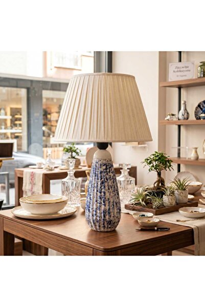 ariana sytle 30 cm Serrated Hatless Wired Ceramic Bohemian Lampshade Bottom D...