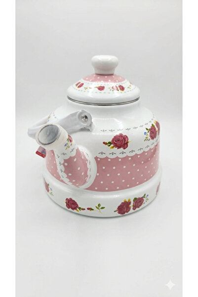 pazard Nostalgic Enamel Single Teapot - Camping Teapot - Floral Patterned 4.2 Lt