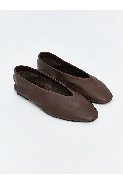 LC Waikiki Nevavm Genuine Leather Women's Ballerinas with a Difference