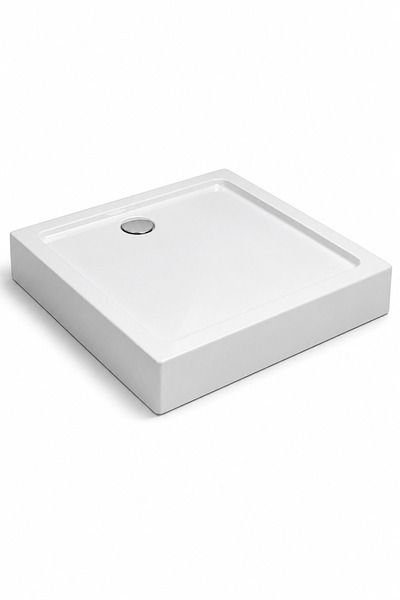 SELİKA Kare Monoblok H:12 Cm Panelsiz Duş Teknesi 70 x 70 cm Beyaz
