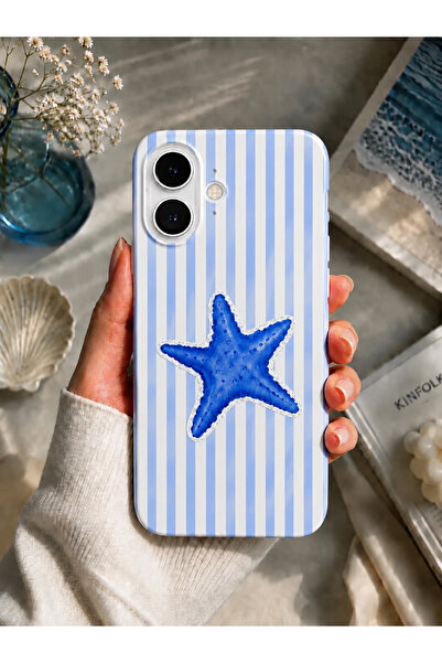OVADA İphone 16 Uyumlu Deniz Yıldızı Desenli Telefon Kılıfı