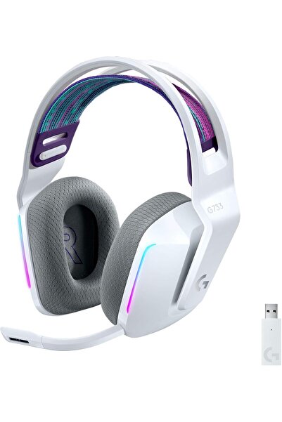 Logitech G سماعة ألعاب لاسلكية Logitech G733 LIGHTSPEED مع شريط رأس معلق، إضا...