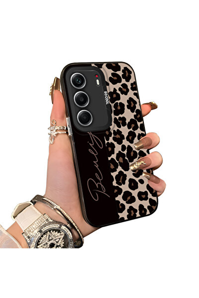 SLIMFELT Tecno Camon 40 Uyumlu Lüks Leopar Kılıfı, Düşmeye Dayanıklı Silikon