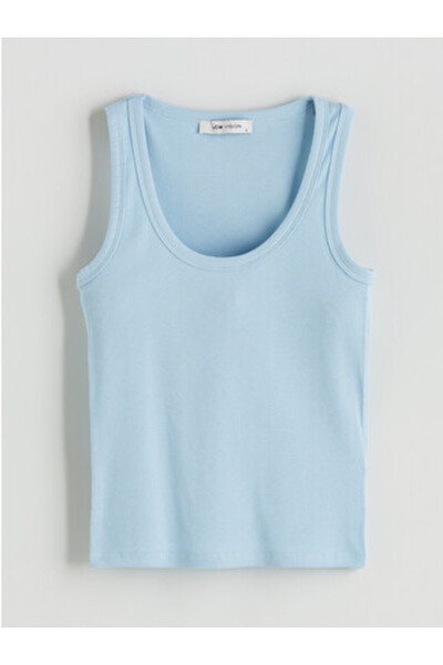 LC Waikiki New Season Blue U-Neck Women's Undershirt