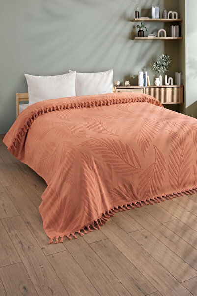 Sevim Double Fringed Towel Bedspread - 100% Cotton & Soft & Fringed Pique - 2...
