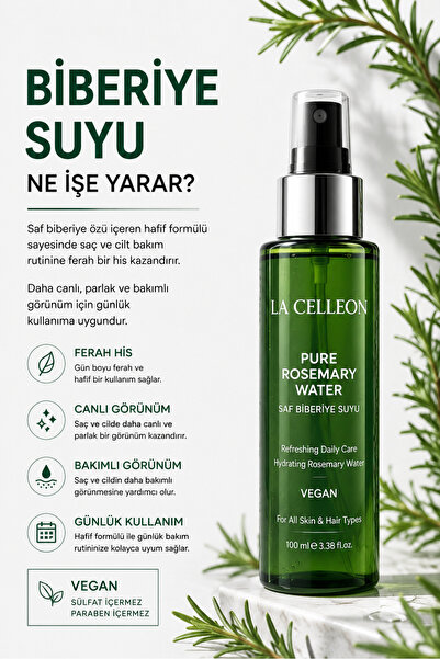 la celleon Biberiye Saç Bakım Seti | Saf Biberiye Suyu 100 ml + Biberiye Saç Bakım Maskesi 250 ml | Avantajlı 2'li Set