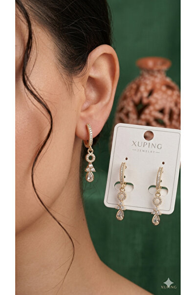charmove ile kendinizi şımartın Xuping Rose Gold Color Dangle Stylish Zircon ...