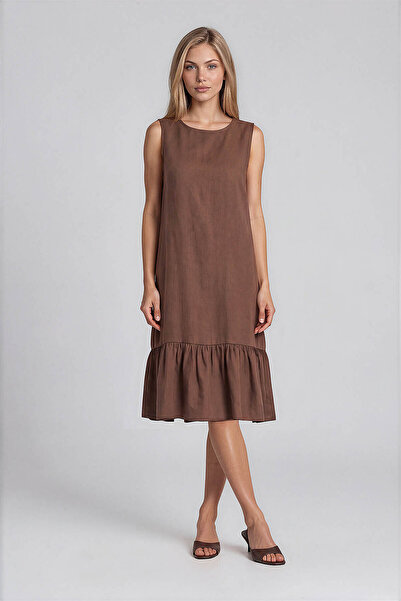 Vitrin Zero Sleeve Skirt Ruffle Dress
