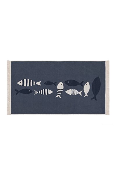 Mudo Concept LARISSA ÇİZGİLİ FISH KİLİM LACİVERT BEYAZ 80X150 CM