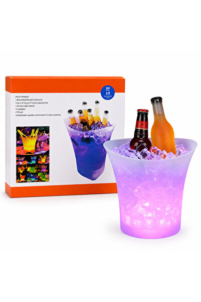 OEM Drink Cooler Bucket with LED and Speaker, 5W, Bluetooth, TF Card, 30 x 29...