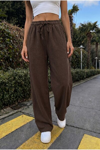 alanora Women's High Waist Wide Leg Elastic Waist Linen Pants