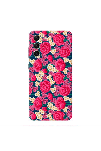 Other Samsung S22 Plus Red and pink Flowers Transparent Silicone TPU Θήκη
