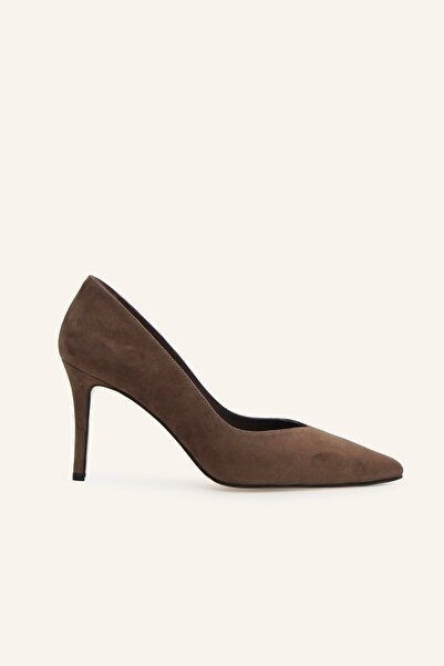 MARCATELLI Cappuccino Süet Deri Stiletto