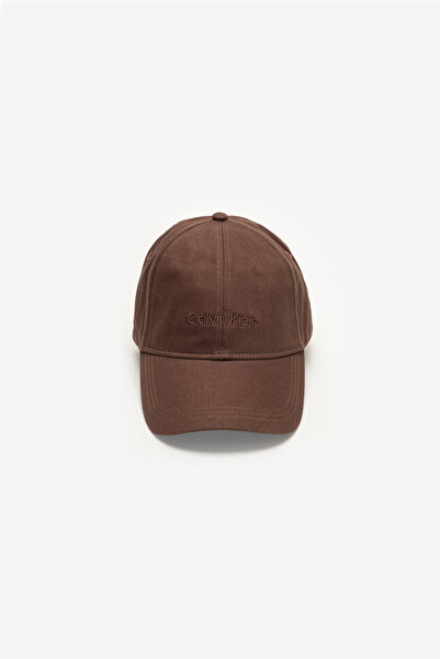 Calvin Klein Logo Embroidery Asi Erkek Baseball Şapka Kahverengi