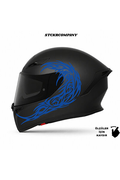 STCKRCO Tribal Wave Kask Sticker – Motor Kaskı İçin Premium Tribal Sticker - ...
