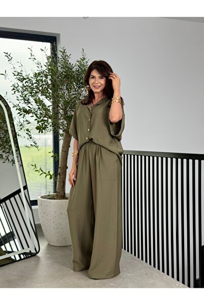 RAMONA BADESCU EXCLUSIVE Set Dama, Camasa Oversize si Pantaloni Palazzo Largi...