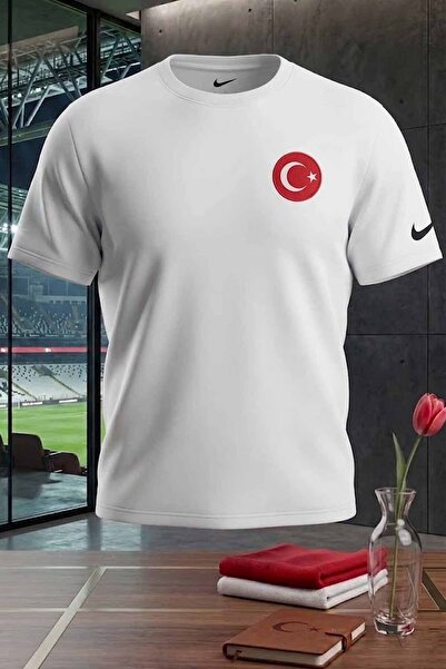 Nike Turkey Men's T-Shirt White 100% Cotton-National Team Sports Dri-Fit T-Shirt