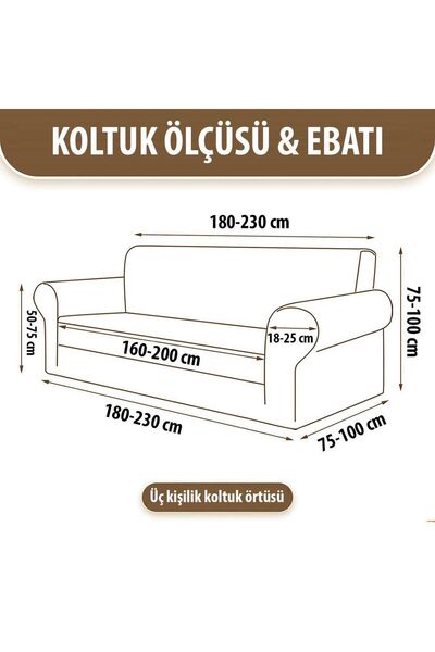elyar Plush Elastic Sofa Cover 3-Seater Washable Stretchable Armchair Slipcover