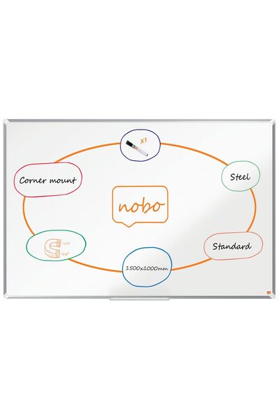 Nobo Tablă magnetică albă din oțel lăcuit 100x150CM Premium Plus