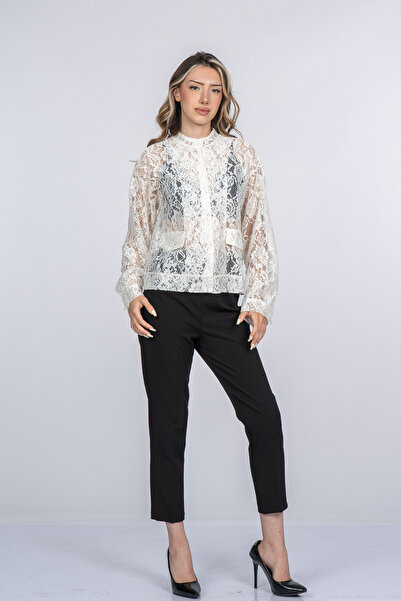 MissVina Alessa Bohemian Tulle Lace Long Sleeve Jacket Blouse 8637