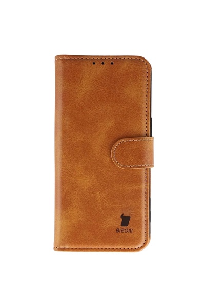BizonMobile Husă portofel cu clapetă Bizon Pocket pentru iPhone 17 Maro