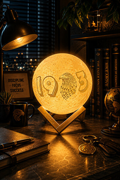 The Shogun Beşiktaş 3d Dekoratif Ay Gece Lambası Moon Lamp Pilli(13cm)