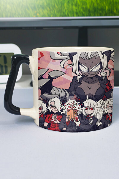ZipZap Helltaker Printed Ceramic Luxury Mug (1 Piece) Special Black Handle Wa...