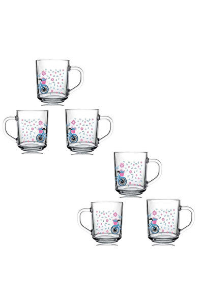 OEM Set of 6 glass mugs, various models, 246 ml