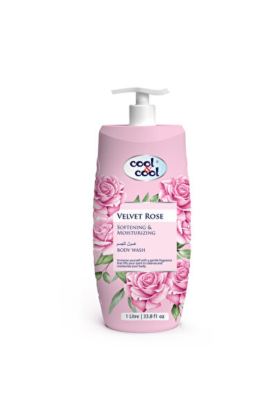 COOL & COOL Body Wash Velvet Rose 1 Liter - Anti-Bacterial,Skin-Softening & M...