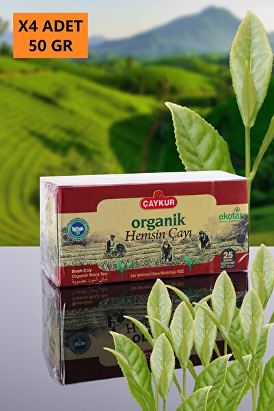 Çaykur ORGANİK HEMŞİN BARDAK POŞET 50 GR X 4 ADET KUTU İÇİ 25'Lİ EKOTAR SERTİ...