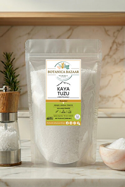 Botanica Bazaar Katkısız Çankırı İnce Kaya Tuzu 2 kg - %100 Doğal İyotsuz Raf...